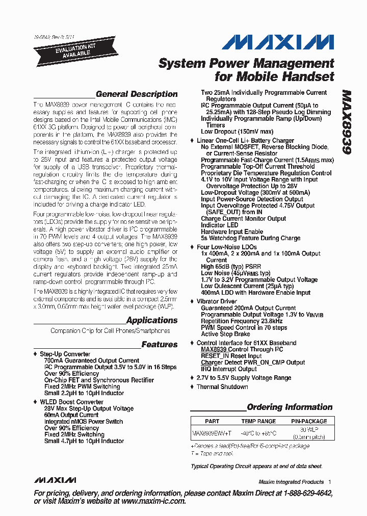MAX8939EWVT_4696208.PDF Datasheet