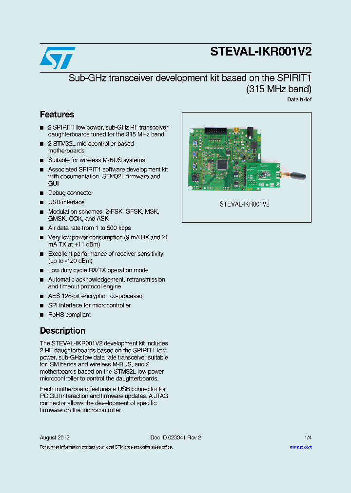 STEVAL-IKR001V2_4700766.PDF Datasheet