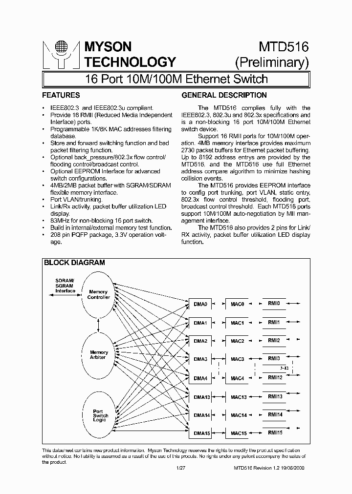 MTD516_4705275.PDF Datasheet