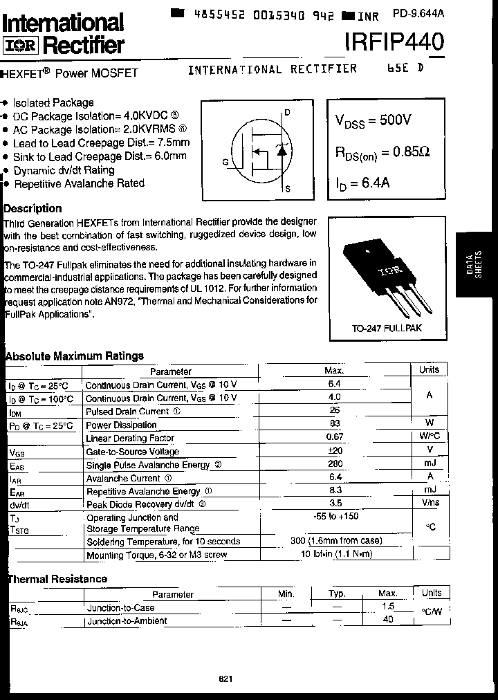IRFIP440_4705687.PDF Datasheet
