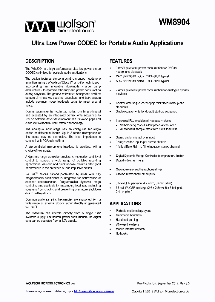 WM8904_4709272.PDF Datasheet