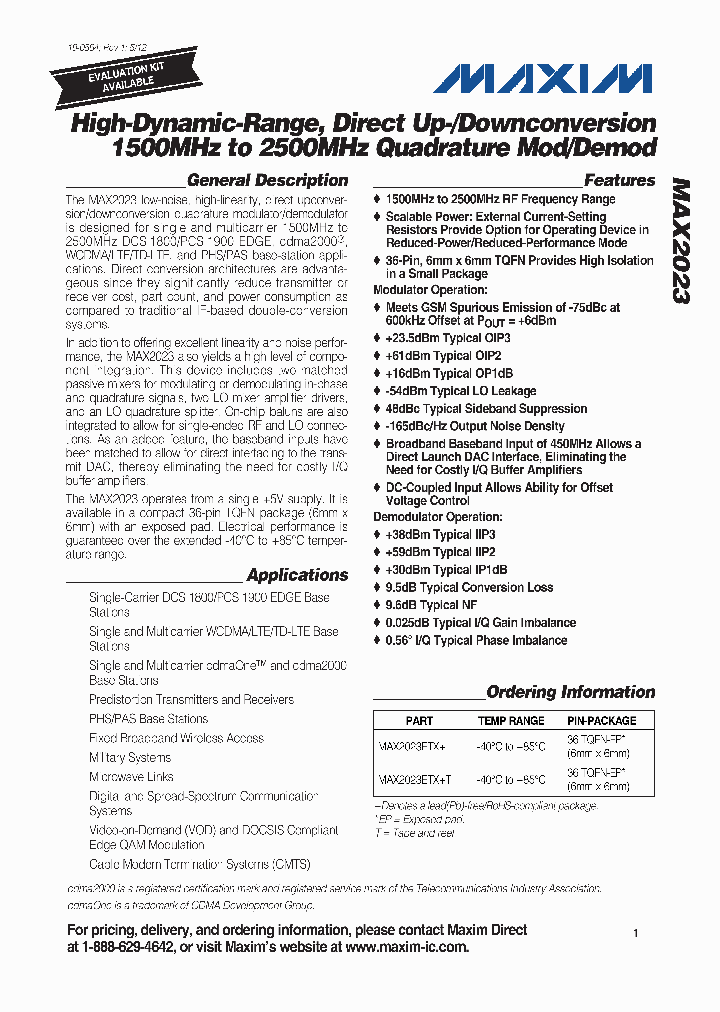 MAX2023V1_4712342.PDF Datasheet