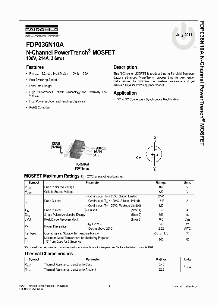 FDP036N10A_4712948.PDF Datasheet