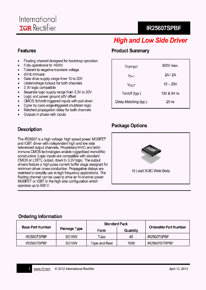 IR25607SPBF_4720863.PDF Datasheet
