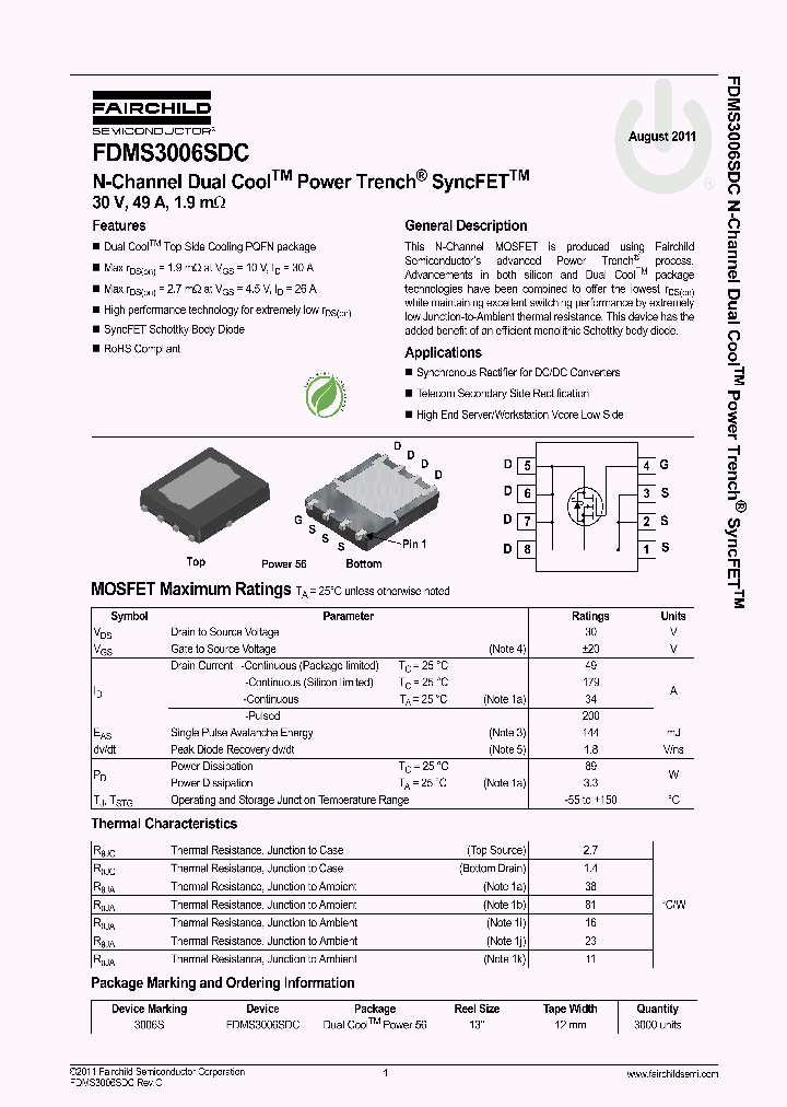 FDMS3006SDC_4722275.PDF Datasheet
