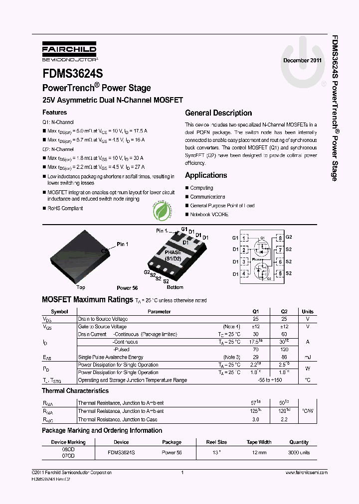 FDMS3624S_4722280.PDF Datasheet