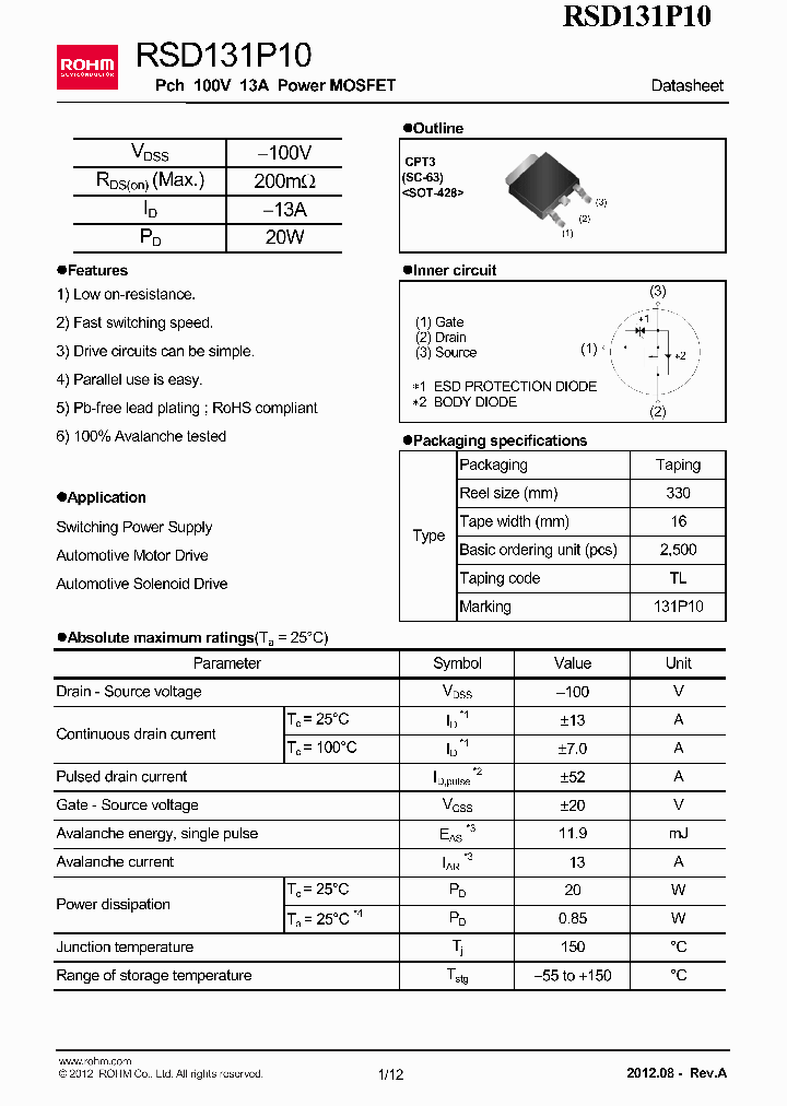 RSD131P10_4724007.PDF Datasheet