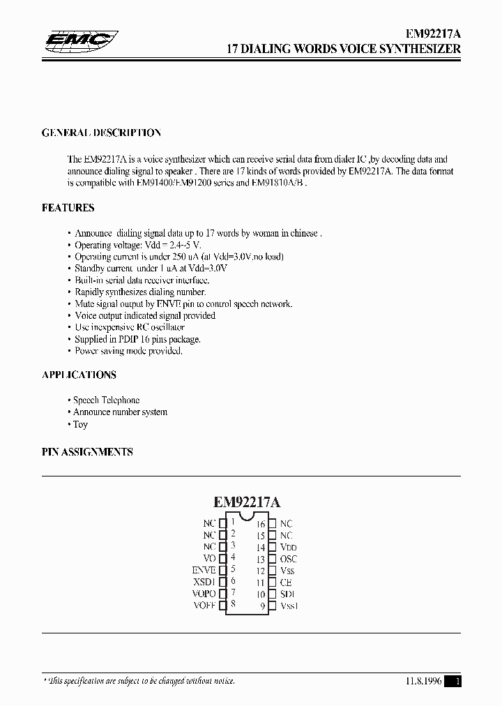 EM92217A_4725282.PDF Datasheet