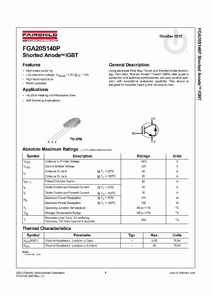 FGA20S140P_4728501.PDF Datasheet