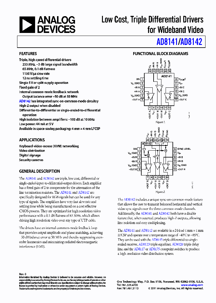 AD8141ACPZ-R7_4730103.PDF Datasheet