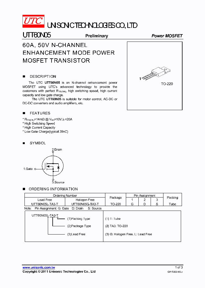 UTT60N05_4730751.PDF Datasheet