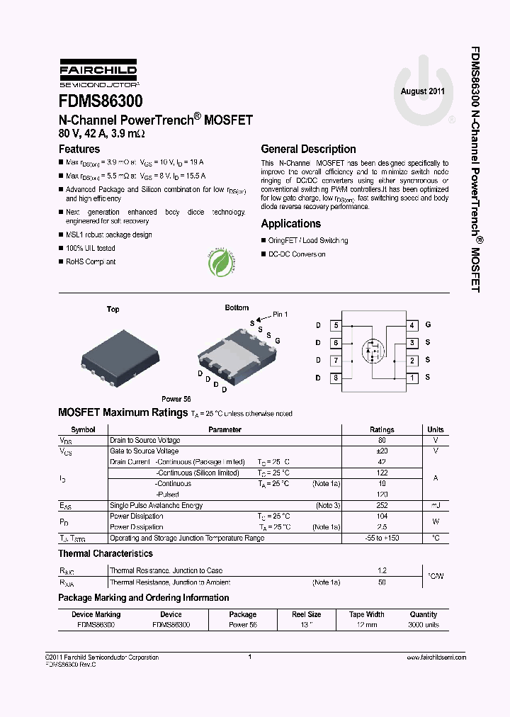 FDMS86300_4732025.PDF Datasheet