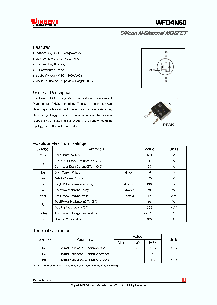 WFD4N60_4735272.PDF Datasheet