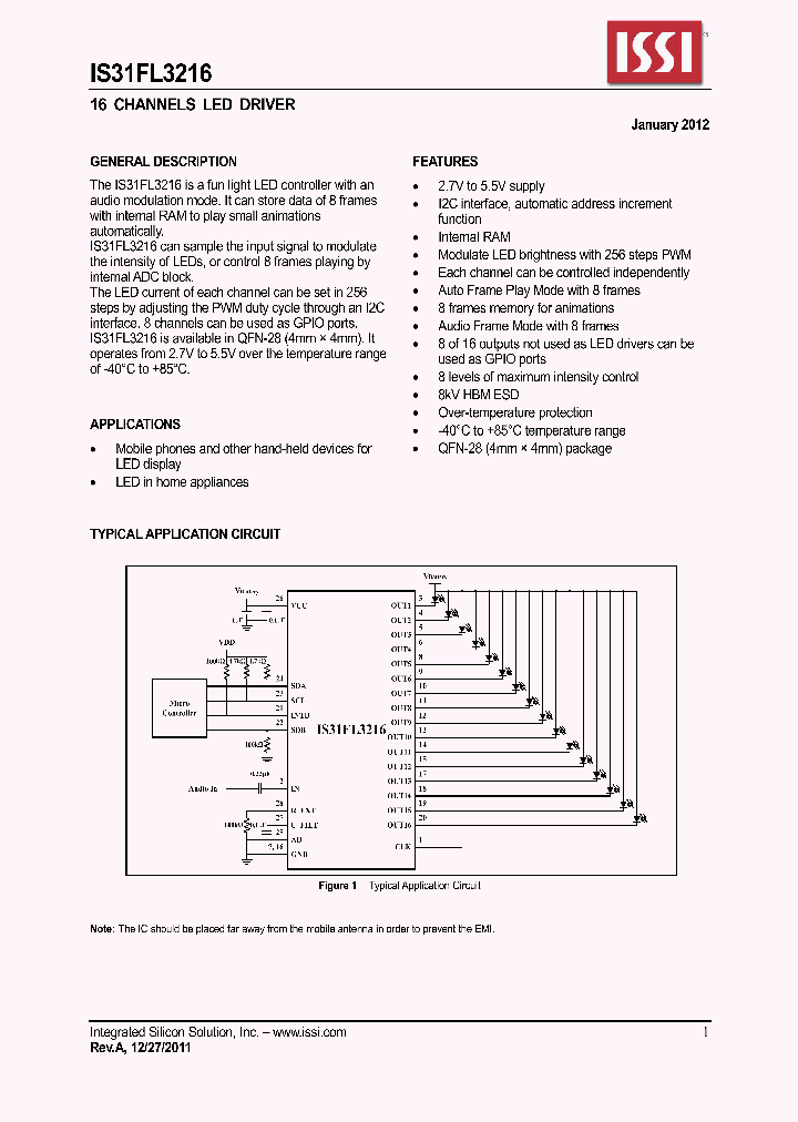 IS31FL3216_4744867.PDF Datasheet