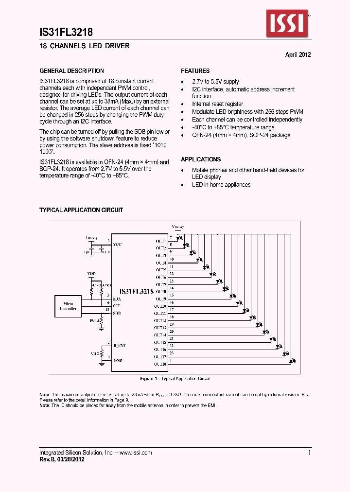 IS31FL3218_4744868.PDF Datasheet