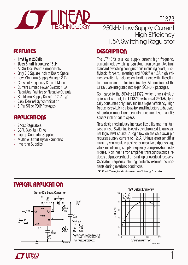 LT1373CS8TRPBF_4754296.PDF Datasheet