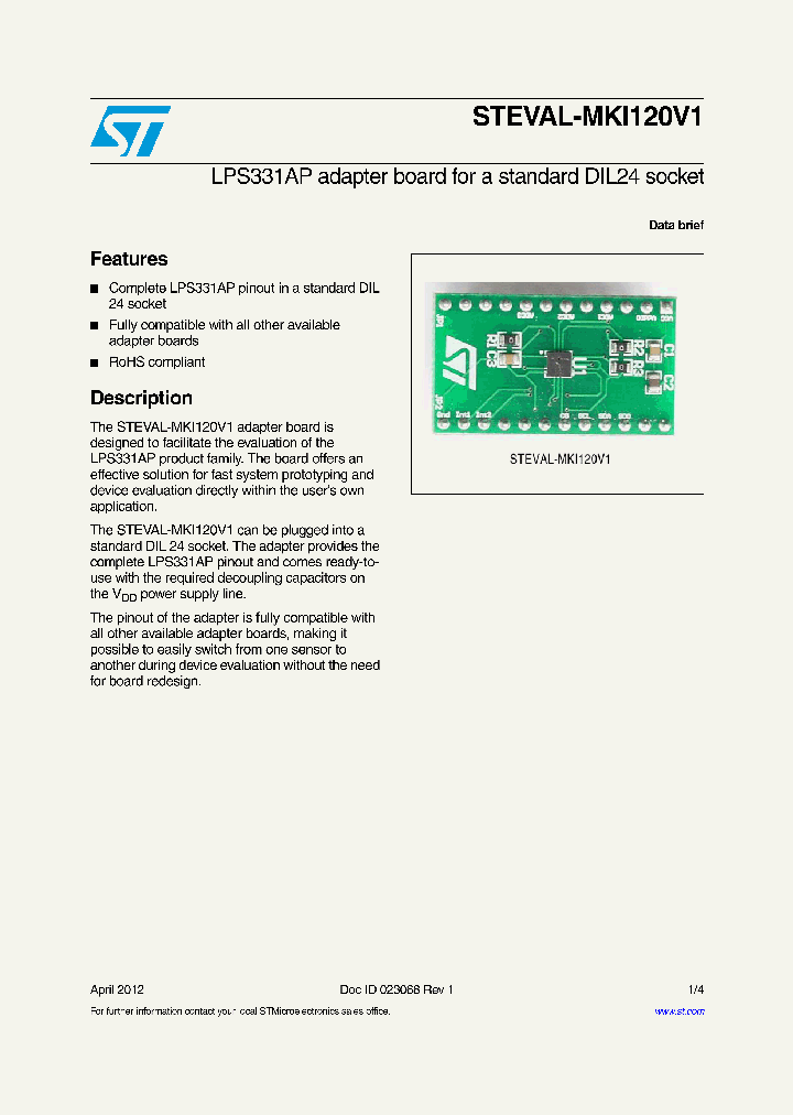 STEVAL-MKI120V1_4764436.PDF Datasheet