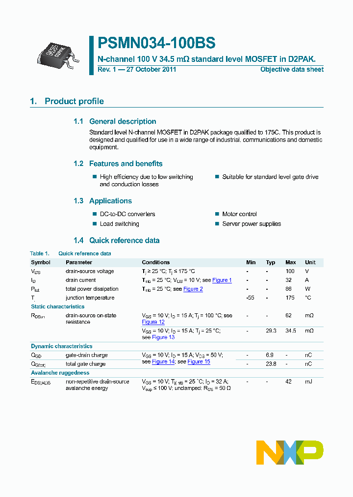 PSMN034-100BS_4767597.PDF Datasheet