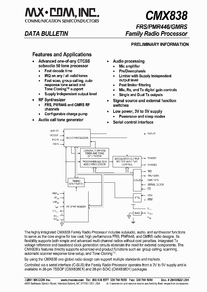 CMX838_4767986.PDF Datasheet