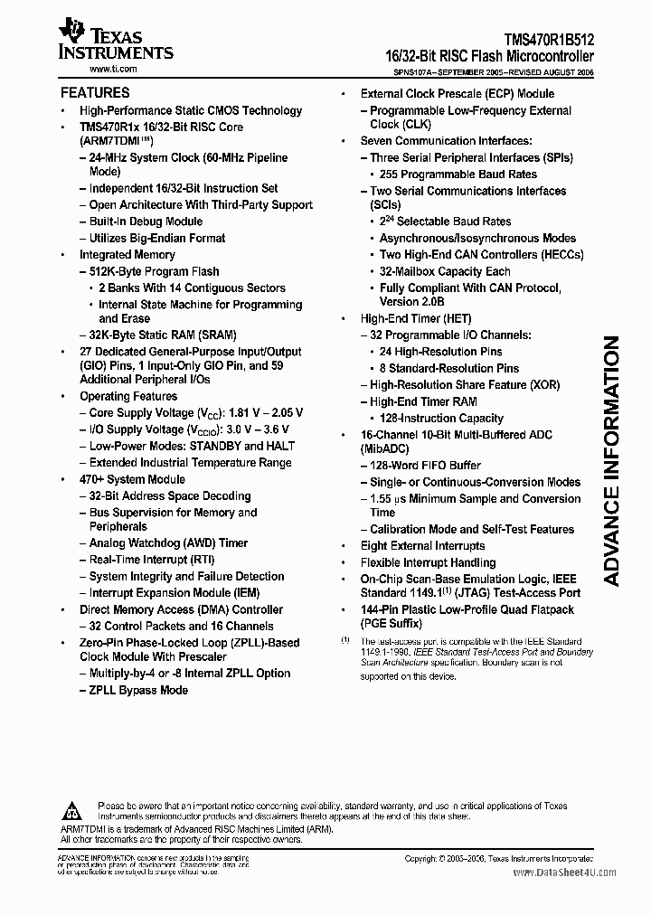 TMP470R1B512_4770171.PDF Datasheet