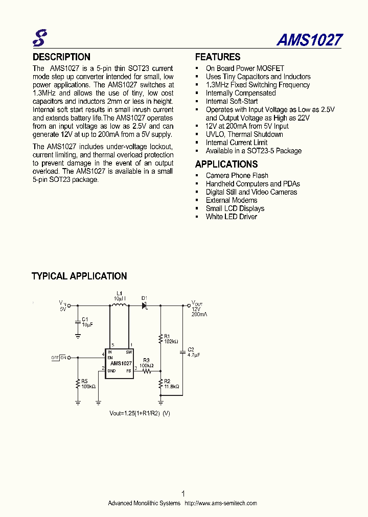 AMS1027_4773442.PDF Datasheet