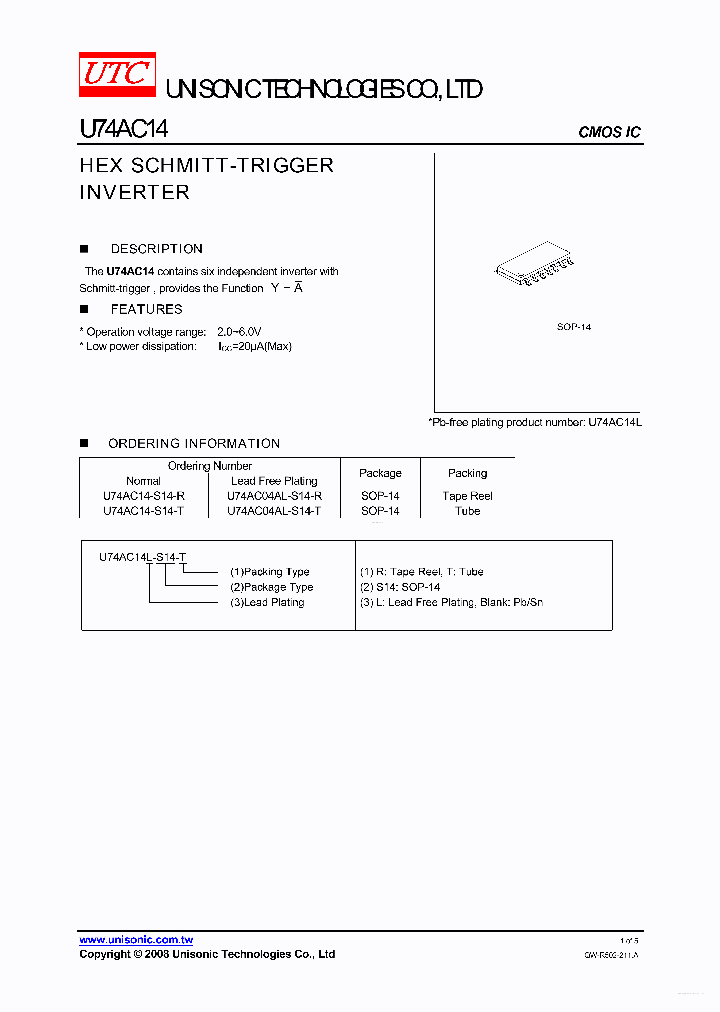 U74AC14_4775112.PDF Datasheet