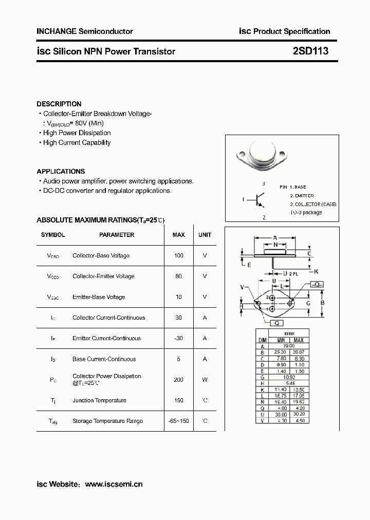 2SD113_4800501.PDF Datasheet