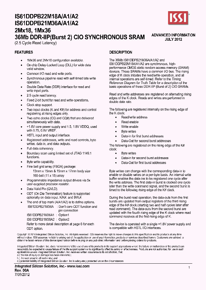 IS61DDPB22M18A_4814488.PDF Datasheet