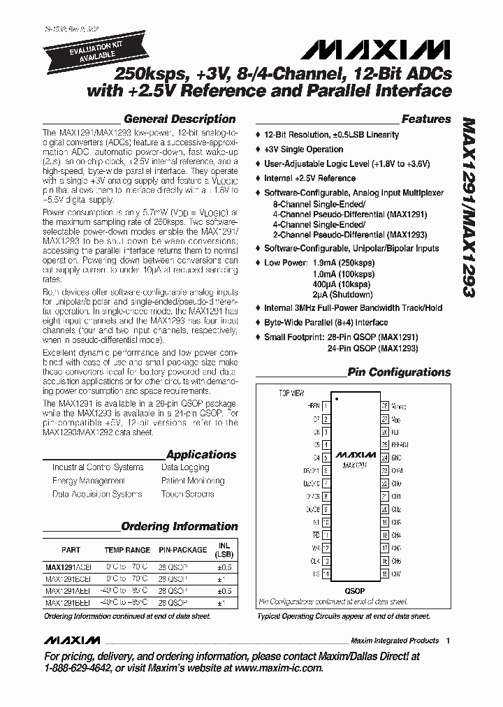 MAX1291_4819902.PDF Datasheet