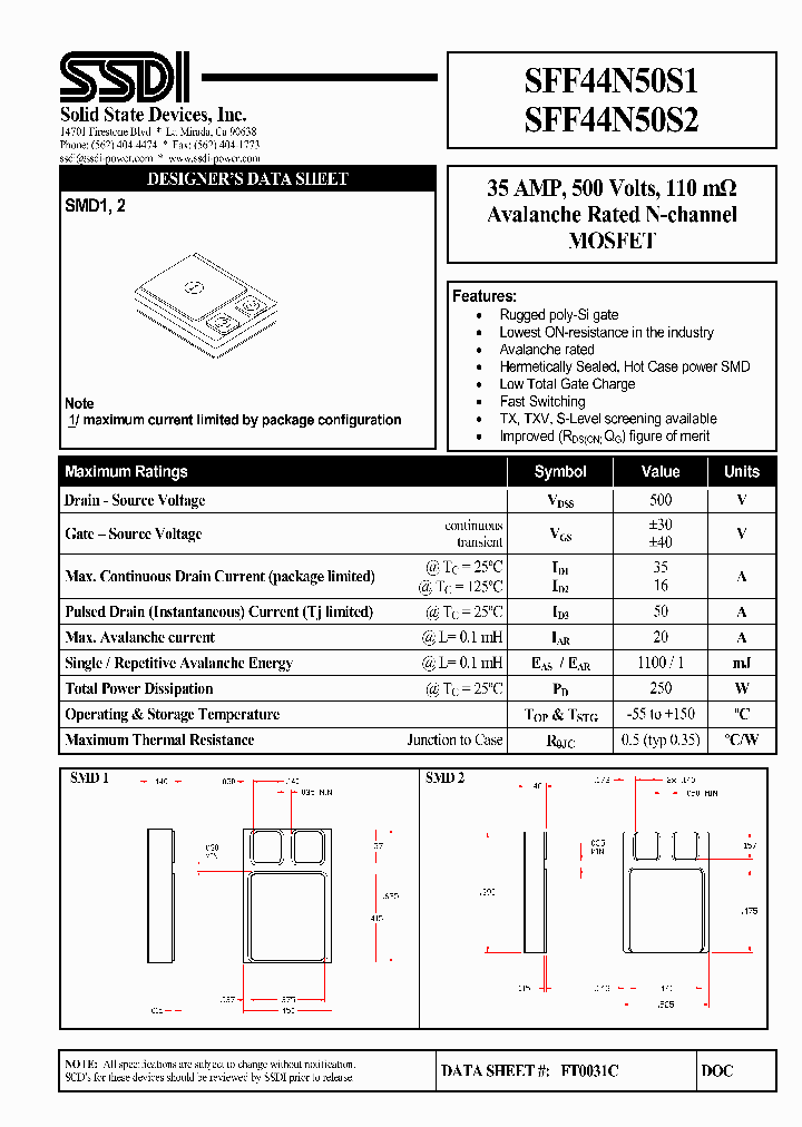 SFF44N50S1_4825447.PDF Datasheet