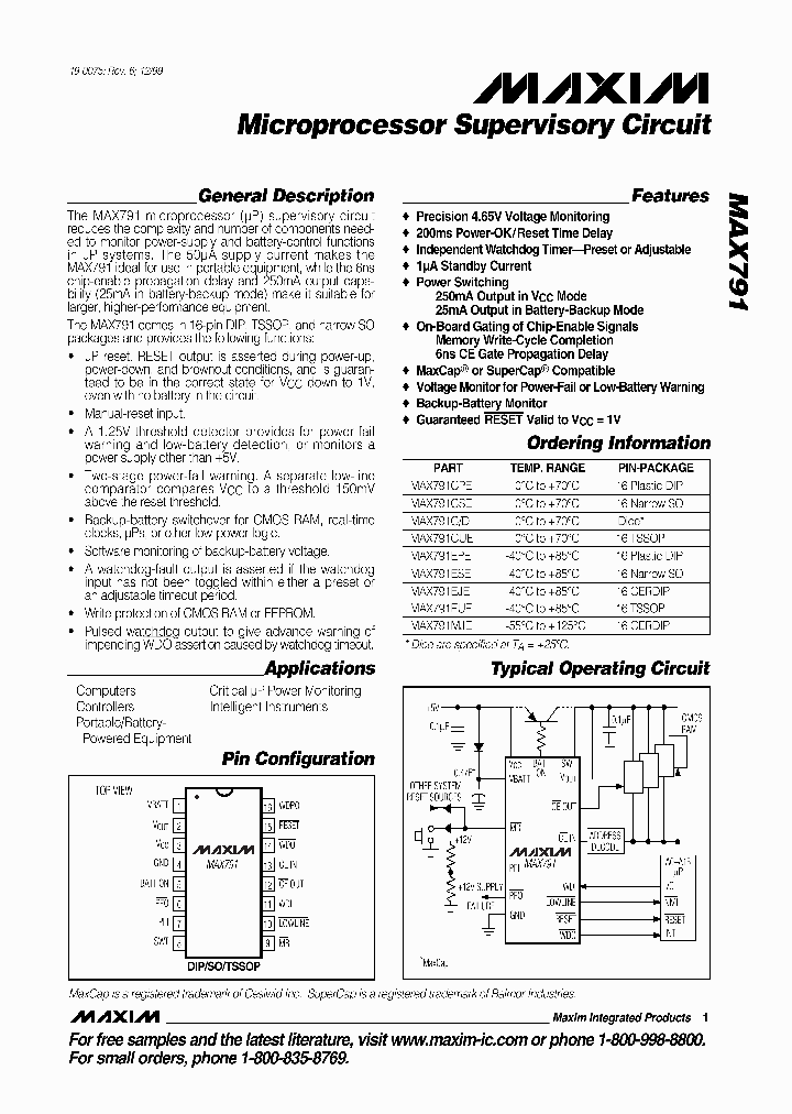 MAX791_4832490.PDF Datasheet