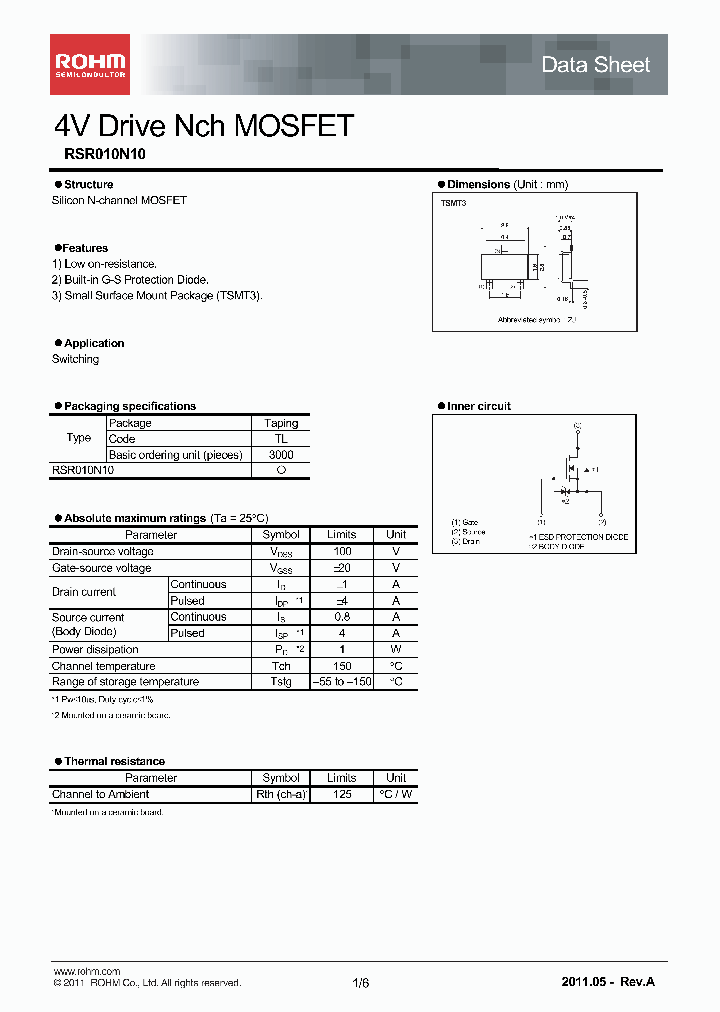 RSR010N10_4834942.PDF Datasheet