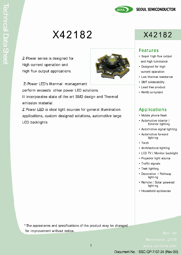 X42182_4851556.PDF Datasheet