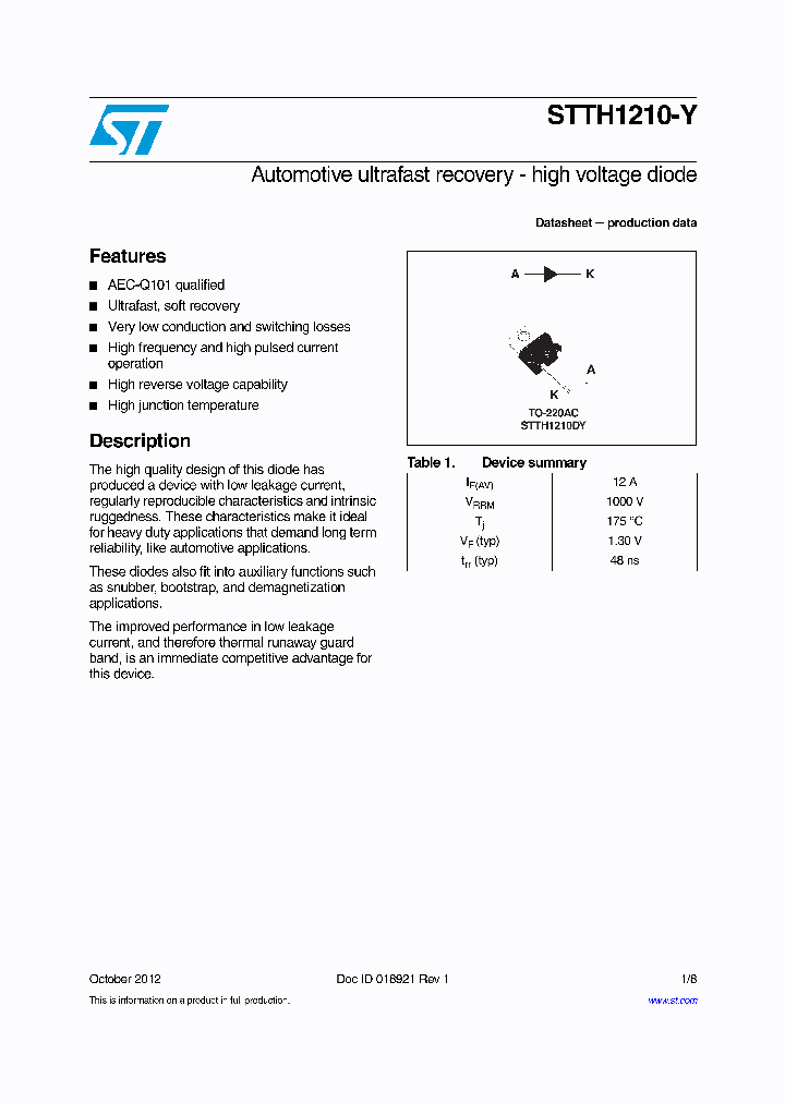 STTH1210-Y_4852122.PDF Datasheet