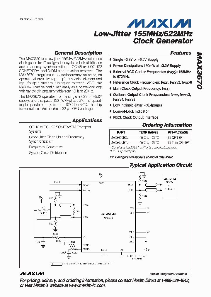 MAX3670ETJ_4857216.PDF Datasheet