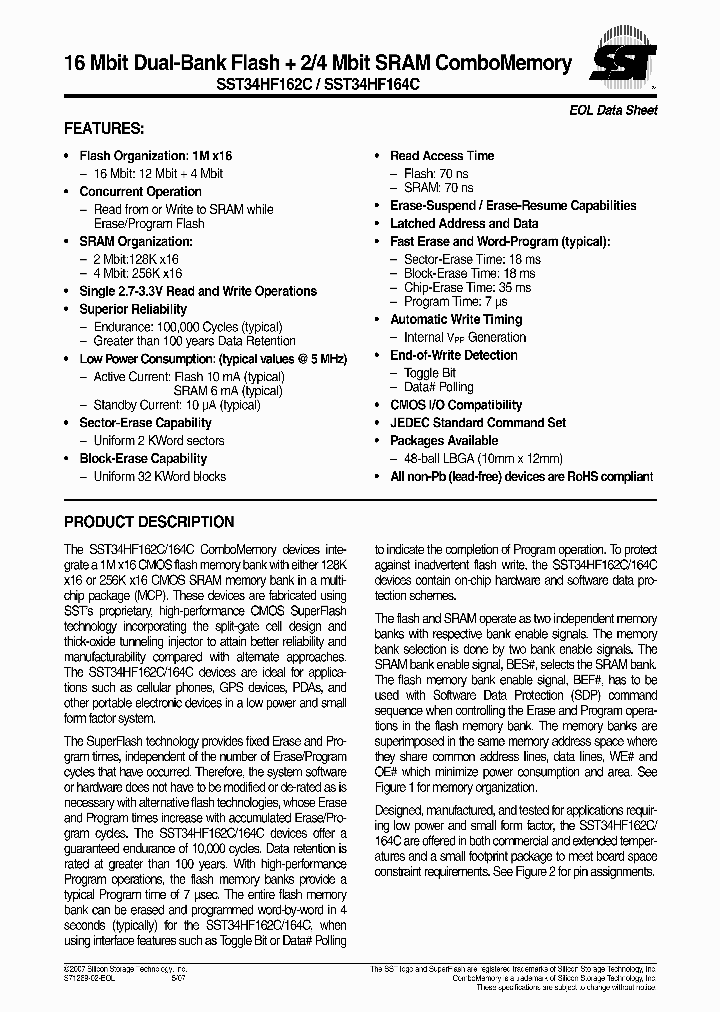 SST34HF162C-70-4E-LBK_4858264.PDF Datasheet