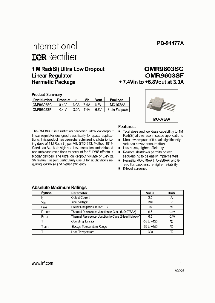 OMR9603SF_4863555.PDF Datasheet