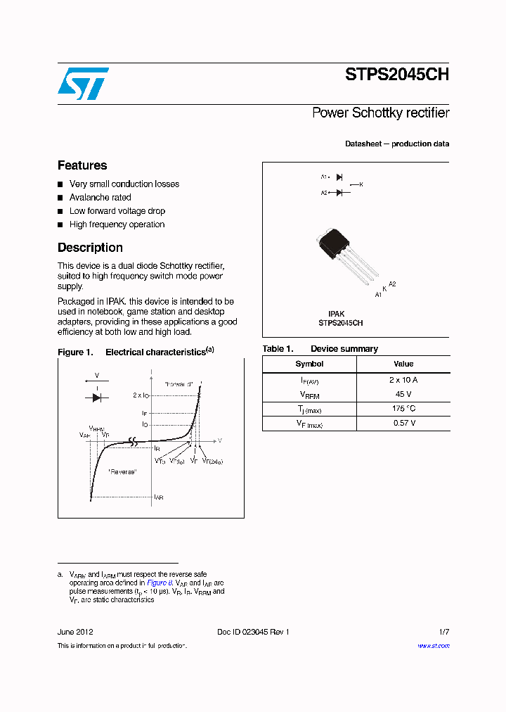 STPS2045CH_4871618.PDF Datasheet