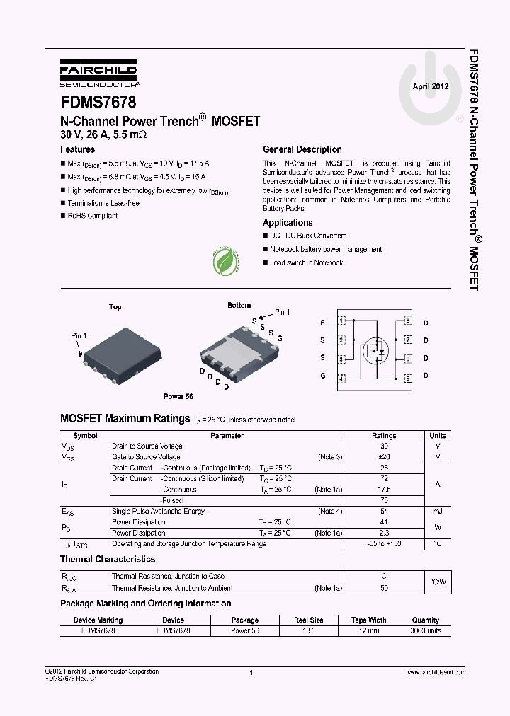 FDMS7678_4877457.PDF Datasheet