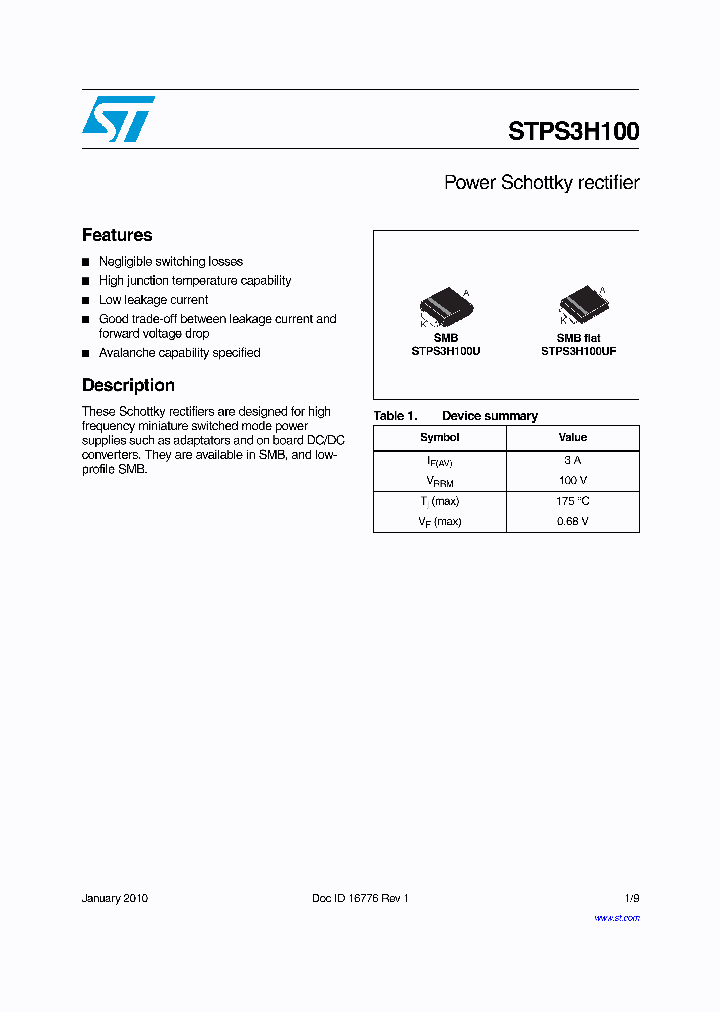 STPS3H100_4879193.PDF Datasheet