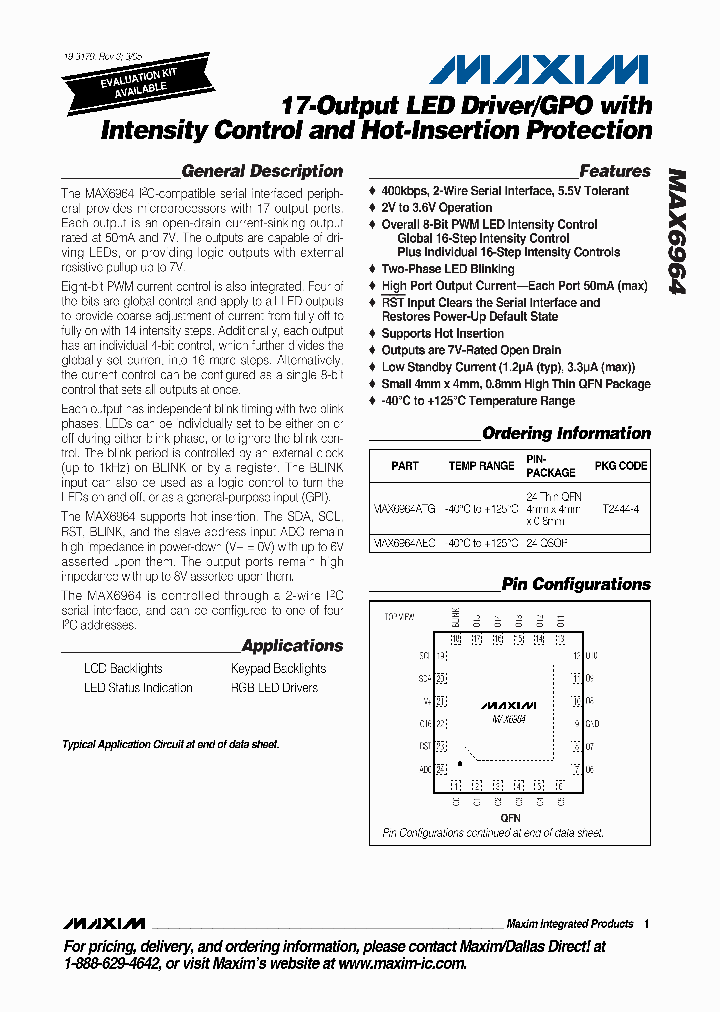 MAX6964ATG_4882938.PDF Datasheet