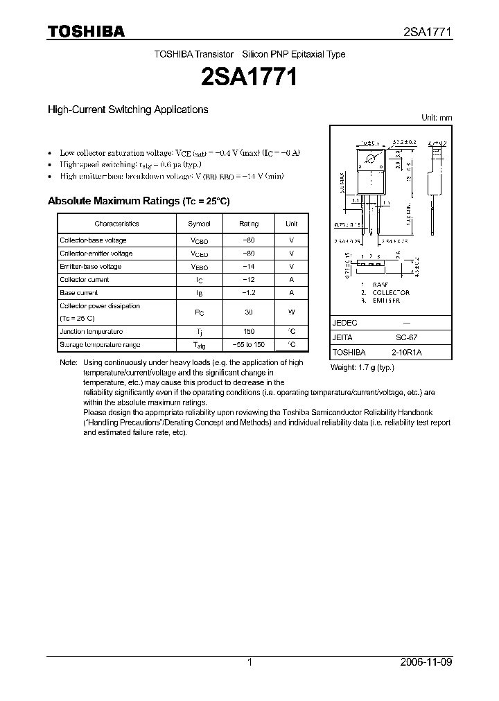 2SA1771_4883206.PDF Datasheet