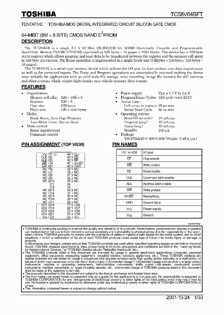 TC58V64BFT_4885140.PDF Datasheet