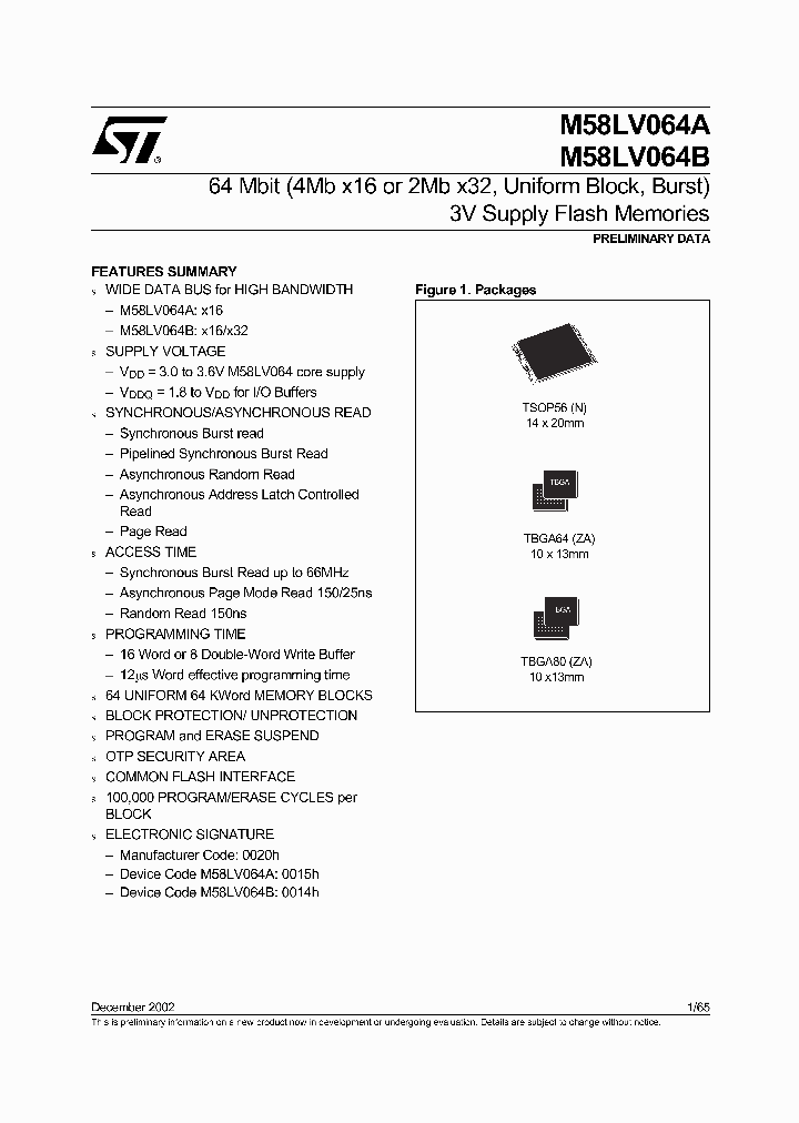 M58LV064A150ZA1T_4898639.PDF Datasheet