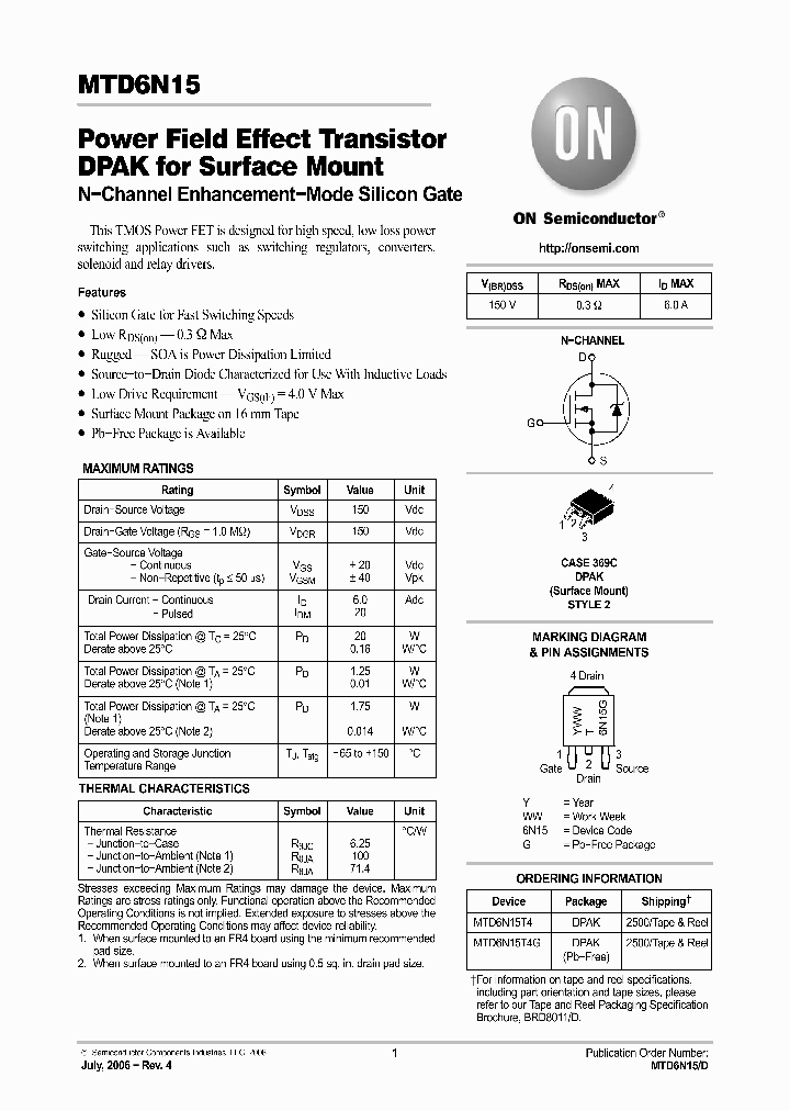 MTD6N15_4898862.PDF Datasheet