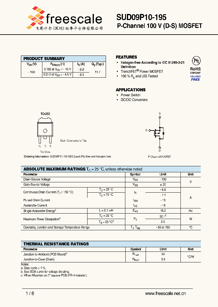 SUD09P10-195_4900700.PDF Datasheet