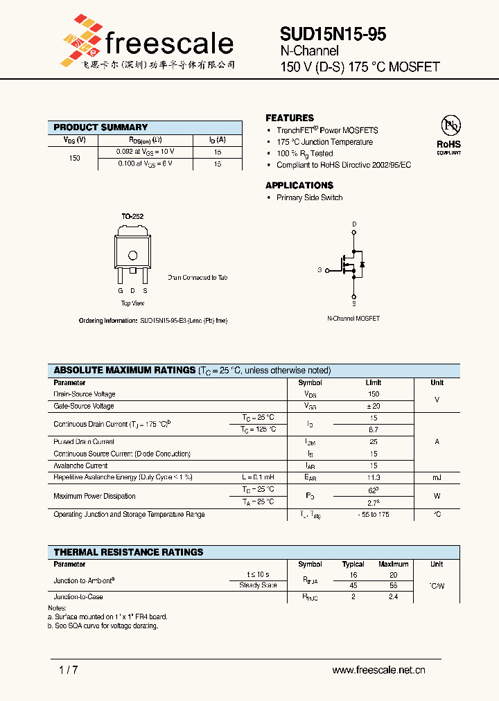 SUD15N15-95_4900704.PDF Datasheet