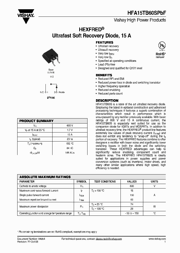 HFA15TB60SPBF_4916097.PDF Datasheet