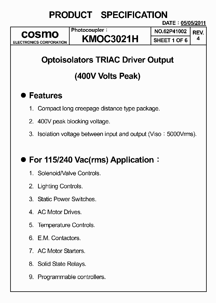 KMOC3021H_4922838.PDF Datasheet