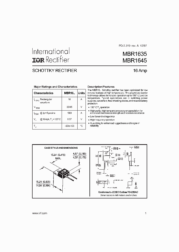 MBR1645_4934538.PDF Datasheet